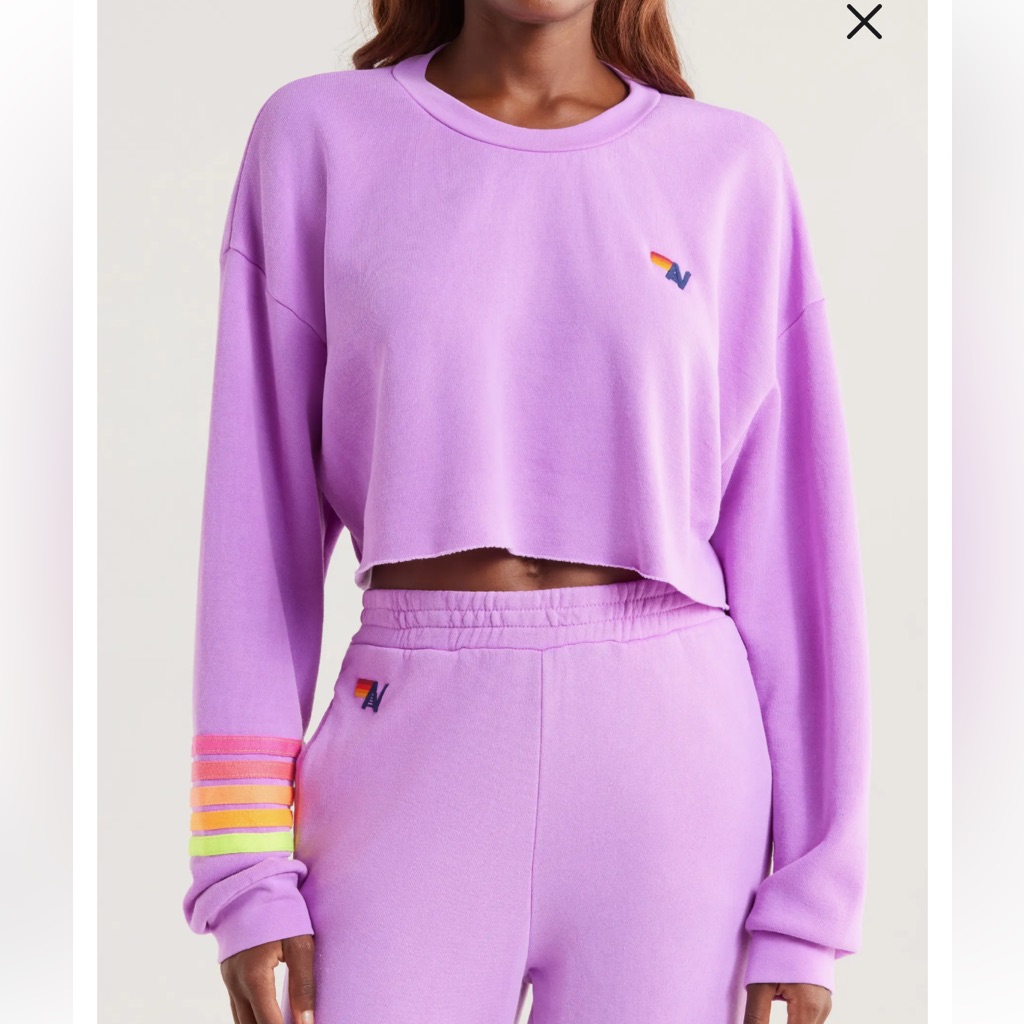 Aviator Nation New Size M Rugby Stitch Crop Sweatshirt